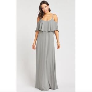 Show Me Your Mumu SMYM Caitlin ruffle maxi dress - soft charcoal crisp NEW large